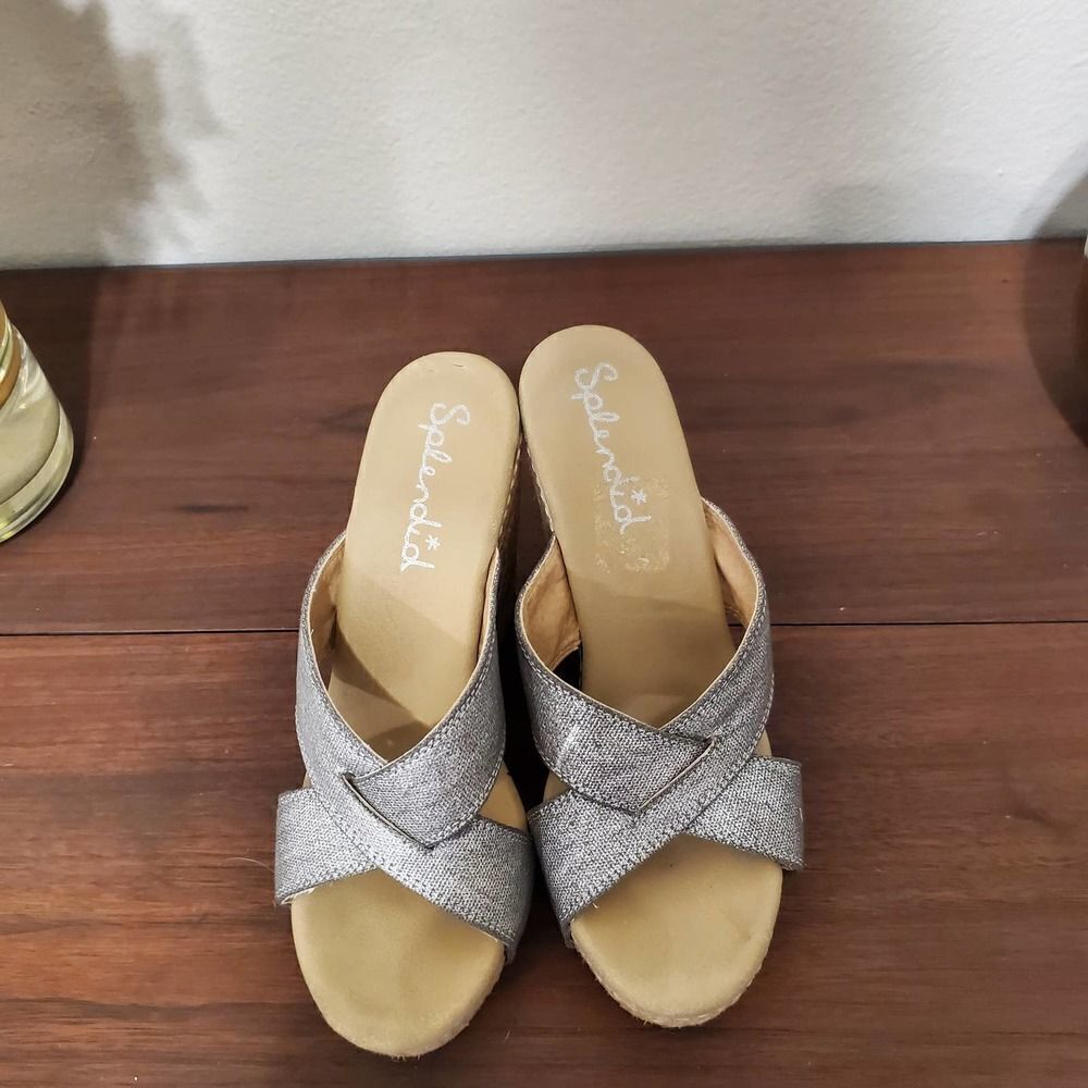 Splendid Metallic Wedges Sz 7 - Picture 5 of 6